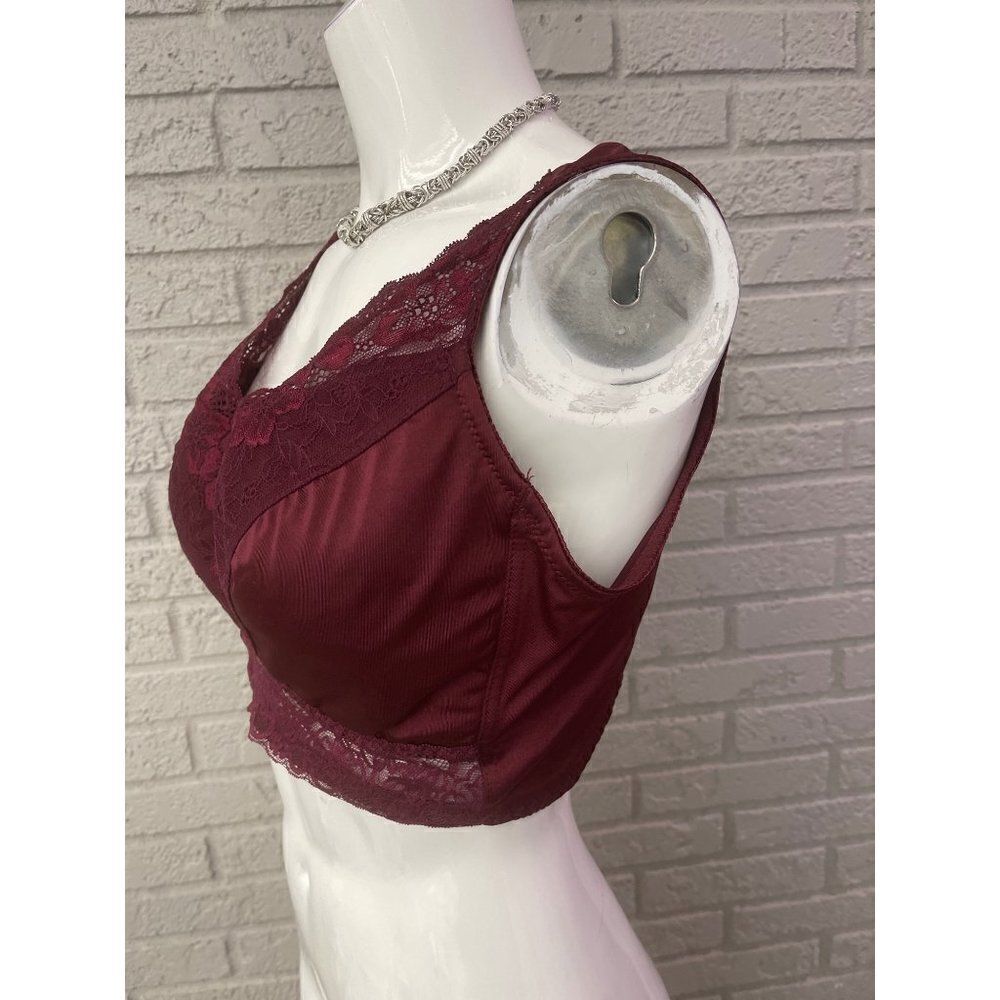 Rhonda Shear Burgandy Lace Pin-Up Bralette Size XL - Picture 4 of 11